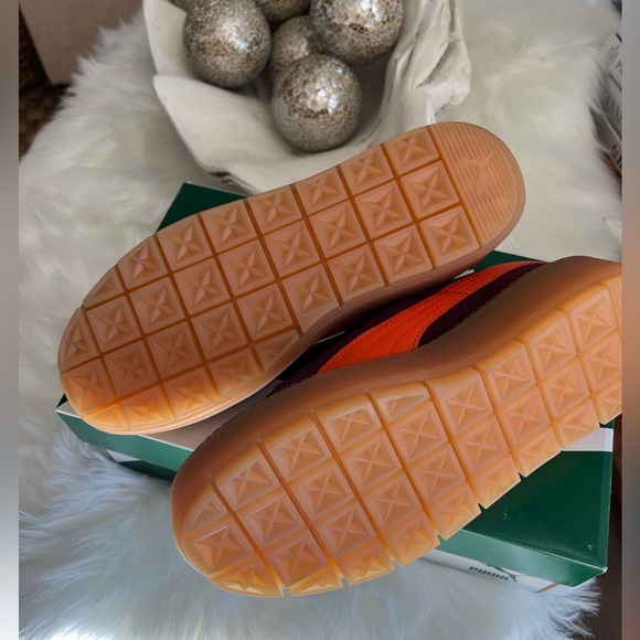 Puma Suede Athletic Shoes - Burgundy and Orange - Picture 6 of 6